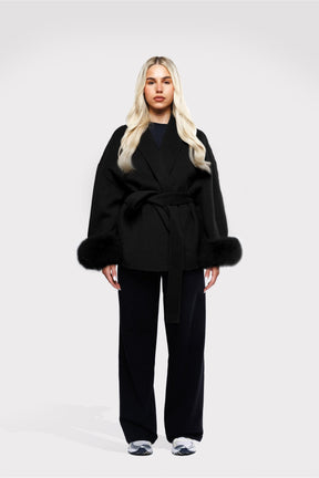 Blazer Aveludado com laço - Preto